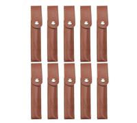 OUNONA 10pcs Portable Small Tweezer Pouch with Elegant Light Brown Faux Leather Dust-Resistant Eyelash Extension Storage Case Secure Organizer for Salon Tools and Lash Grafting