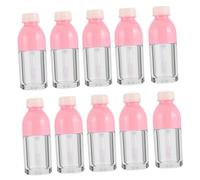 OUNONA 10pcs Small Transparent Plastic Lip Gloss Bottles Portable Empty Lip Containers for Dye Liquid Lightweight Refillable Tubes for Women Travel and DIY Cosmetics in Pink