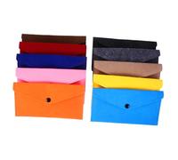 OUNONA 10Pcs Snap Button Felt Bags Multi-color Compact Storage Pouches for Phone Cash Earphones Travel Accessories Portable Protective Envelopes