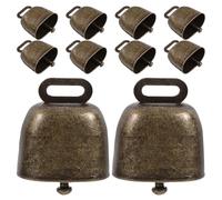 OUNONA 10pcs Vintage Metal Decorative Bells Farm Animals Small Hanging Iron Cow Bells For Goats Horse Sheep Clear Sound Rustic Farm Style Christmas Ornament