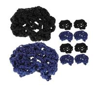 OUNONA 10pcs Women Hairnet Bun Nets Black and Dark Blue Thick Mesh Hair Covers Hair Accessories for Professional Nurses Bank Staff and Flight Attendants Styling