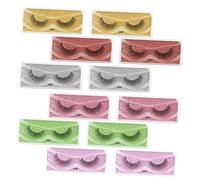 OUNONA 12 Pairs Natural False Eyelashes Set Soft Comfortable Easy to Apply Party Extensions for Daily Makeup Yellow Green Purple Silver Pink