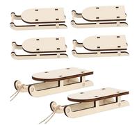 OUNONA 12 pcs Miniature Wooden Sleigh Ornaments Vintage Xmas Decoration for Home Office Festive Tabletop Display Craft