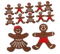 OUNONA 12pcs Christmas Cutlery Holders Pouches Festive Silverware Organizers with Gingerbread Man Design for Xmas Party Table Decoration