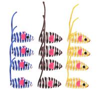 OUNONA 12pcs Elastic Mouse Cat for Cats and Kittens Furry Interactive Mouse with Soft Texture for Indoor Play and Exercise Random Color