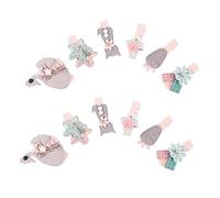 OUNONA 12pcs Hairpin Set Cute Cartoon Fabric Bang Clips Decorative Hairpins for Little Lightweight Comfortable Birthday Party Gift