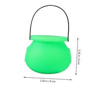OUNONA 12pcs Halloween Candy Buckets Portable PVC Witch Cauldron Candy Containers with Handles Black White Green for Party Decor and Trick Treating