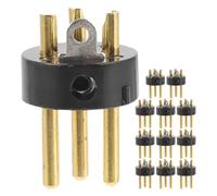OUNONA 12pcs Microphone Cable Adapter Three-pin Plug for Microphone 3-pin Male Plug Connector Metal Abs Black for Speaker