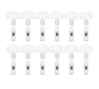 OUNONA 12pcs Price Tag Holder Poster Clips Name Tag Clips for Badges Abs Material Easy to Install and Clamp for Product Merchandise Sign Display and Market Price Display