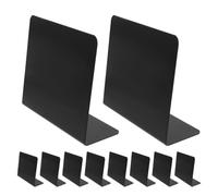 OUNONA 12pcs Reusable Mini Chalkboard Signs with Metal Texture, L-shaped Tabletop Menu Boards 100x76mm Matte Black, Writable and Erasable Food Signs for Wedding Buffet and Cafe Display