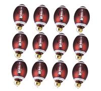 OUNONA 12pcs Rugby Shape Christmas Ornaments Sports Themed Plastic Hanging Decorations for Xmas Tree Unique Holiday Decor for Sports Lovers and Festive Celebrations