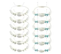 OUNONA 12pcs Shell Bracelets and Anklets Set Handwoven with Thread Adjustable Nautical Style Versatile Accessory Featuring Unique Shell Design for Beach Vacation Or Birthdays