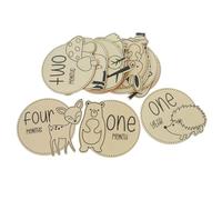 OUNONA 12pcs Wooden Growth Marker Cards for Babies with Cute Forest Animal Designs, Lightweight and No Rough Edges, for Newborn Photography and Occasions