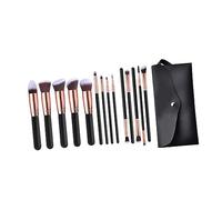 OUNONA 14Pcs Professional Makeup Brush with Bag Face Powder and Precision Eyeshadow Brushes Rose Gold Handle for All Skin Types Cosmetic Tool Kit for Beginners and Beauty Enthusiasts