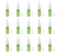 OUNONA 15ml Green PET Nasal Spray Sub Bottles 15pcs with Direct Spray Nozzle Refillable Convenient Liquid Sprayer Bottles for Travel and Home Use