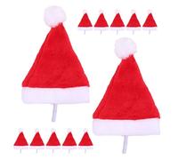 OUNONA 15pcs Christmas Pet Hats for Dogs and Puppies with Soft Plush Material and Universal Fit Design, for Holiday Gatherings and Memorable Photos, Red Xmas Photo Prop Caps