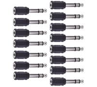 OUNONA 15pcs Mm to 3.5mm Jack Audio Adapter Plug Black Alloy