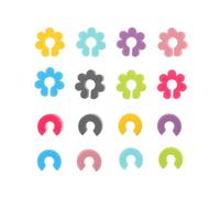 OUNONA 16pcs Silicone Wine Cup Markers Tags Wine Glass Recognizer for Cocktails Parties Events
