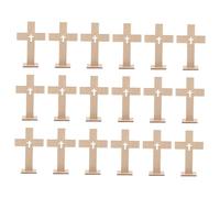 OUNONA 18pcs Small Rustic Wooden Cross Ornaments for Table Centerpieces Portable DIY Religious Decorations for Easter Baptism Weddings and Spiritual Celebrations