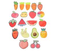 OUNONA 19pcs Acrylic Fruit Brooch Pins Lightweight Cartoon Food Jewellery for Cute Strawberry Cherry Watermelon Banana Dress Badge Pins Backpack Clothes Decor