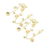 OUNONA 1Pair Belly Dancing Anklet with Coins Ethnic Boho Beach Jewelry Comfortable Skin Friendly Barefoot Sandals Golden Tribal Dance Accessory for Women