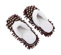 OUNONA 1Pair Detachable Chenille Floor Mop Slippers for Winter Cleaning Washable Dusting Shoes for Effortless Maintenance Hardwood Tile Surfaces Soft Comfortable Versatile Design