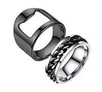 OUNONA 1Pair Rotatable Ring Bottle Finger Beer with Polished Party Supply for Cool Men Effortless Bottle Opening Anytime