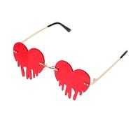 OUNONA 1pc Heart Shaped Tears Sunglasses Unique Rimless Design for Festivals Decor Glasses Flexible Eyewear for Fun Events for Friends and Family