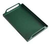 OUNONA 1pc Metal Rectangular Tray with Handles Large Green Iron Serving Platter Multi-Function Food Plate for Snacks Appetizers Fruit and Cheese Versatile Decorative Storage for Kitchen