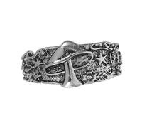 OUNONA 1Pc Retro Silver Finger Ring for Men Unique Multi Elements Design with Mushroom Leaf Star Stylish Hand Jewelry Decor for Friends