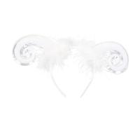 OUNONA 1Piece Horn Headband with Sequin Detail for Halloween and Cosplay Eye Catching Accessory for Men and Women Headpiece for Parties and Photo Props White