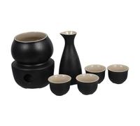 OUNONA 1set Traditional Japanese Sake Set Ceramic Sake Kettle Cups and Warming Base for Hot Multi-occasion Use for Home Gatherings and Entertaining