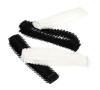 OUNONA 2 Pairs Detachable High Heel Shoe Straps Loose Shoe Belts for Women Non Fading Foot Protectors with Unique Design Black and White Heel Grips for Secure Fit