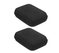 OUNONA 2 Pcs Eva Headphone Storage Case Zipper, Hard Carrying Box for Headphones and Coins, Sturdy Protective Seal, for Travel and Outdoor Use, Black