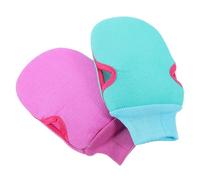 OUNONA 2 pcs Exfoliating Shower Gloves for Body Bathing Skin-friendly Dual-color Mitts with Fine Texture for Deep Cleansing and Dead Skin Removal Rich Foaming Bath Scrub Gloves for Adults