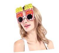 OUNONA 2 Pcs Novel Hot Dog and Popcorn Party Glasses Creative Eyewear for Fancy Dress Carnivals Festivals and Halloween Comfortable Durable Design