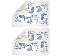 OUNONA 2 Pcs Pottery Ceramic Clay Transfer Paper Blue Traditional Blue and White Patterns with Handmade Design for Ceramic Art and Craft