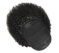 OUNONA 20 Inch Curly Drawstring Ponytail Extension for Women, Synthetic Hair Extension with Adjustable Cord, Natural Black Fashion Wig Suitable for Daily Wear and Parties