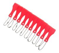OUNONA 20 Pcs Red Plastic Lottery Scraper with Ergonomic Design and Lightweight Construction, Compact Scratch-off Keyring for Easy Ticket Scratching in Games and Activities