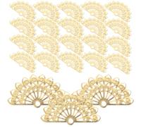 OUNONA 200pcs Jewelry Pendant Fan DIY Gold Hollow Metal for Bracelets | Lightweight Iron Piece, Semicircle Openwork Form, Smooth Edges, for Hair Accessories and Scrapbooking
