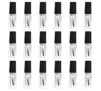 OUNONA 20pcs 5ml Glass Nail Polish Bottles with Brush Empty Nail Gel Containers for Art Supplies Refillable Rectangular Polish Bottles for Professional and DIY Use