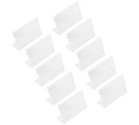 OUNONA 20pcs Acrylic Card Display Stand L Shape Sign Holders with Easy Paper Insertion and Display, Slant Back Design for Restaurant and Retail Store Use