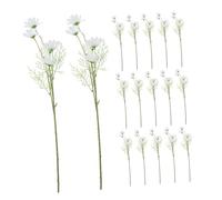 OUNONA 20pcs Artificial Chamomile Stems White Daisy Flowers Silk Faux Wildflower Bouquet for Wedding Centerpieces Spring Floral Decor with Lifelike Realistic Appearance