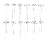 OUNONA 20pcs Bridal Breath U Shaped Hair Pins for Wedding Updos Lightweight Hair Forks with Pearl Rhinestone Design Secure Fit Accessories for Brides Bridesmaids