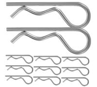 OUNONA 20pcs Cotter Pin R Clips Tractors Pin Clip 304 Stainless Steel Double Loop Design Wave-shaped Open-ended Structure Easy to Install and Remove Silver for Trailer and Tractor Towing