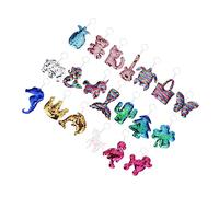 OUNONA 20pcs Glitter Animal Shaped Keychains Cute Mermaids Unicorns Bears for Christmas Birthday Party Favors Adorable Keyring Pendants Lightweight Compact for Parties