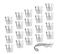 OUNONA 20pcs Metallic Paper Crowns for Birthday Celebrations Unisex Party Hats for Adults Stylish Headwear for Memorable Photos and Joyful Moments