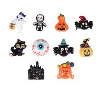 OUNONA 20pcs Resin Pumpkin Skeleton Ghost Charms for DIY Scrapbooking | Mix and Match Festive Accents, for Picture Frames, Stationery Boxes, Home Decorations Random Style