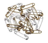 OUNONA 20pcs Retro Safety Pins Skull Charms Punk Brooches with Antique Silver and Bronze Finish for Women’s Jacket Lapel Decoration