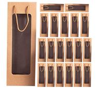 OUNONA 20pcs Single Bottle Bags Bulk with Clear Window & Rope for Wine